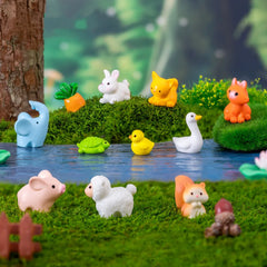 17 sortes d'animaux mignons, Figurines décoratives, Micro Zoo, accessoires miniatures, Mini canards, maison de poupée, décoration de jardin féerique
