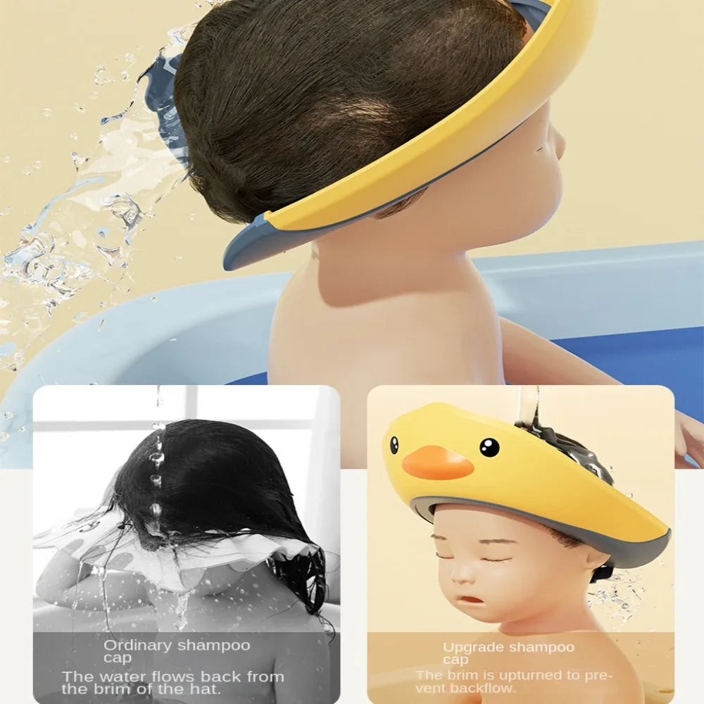 Bonnet de bain pour enfants, bonnet de douche, shampoing, réglable, imperméable, Protection des yeux, couvre-chef, bonnet de shampoing