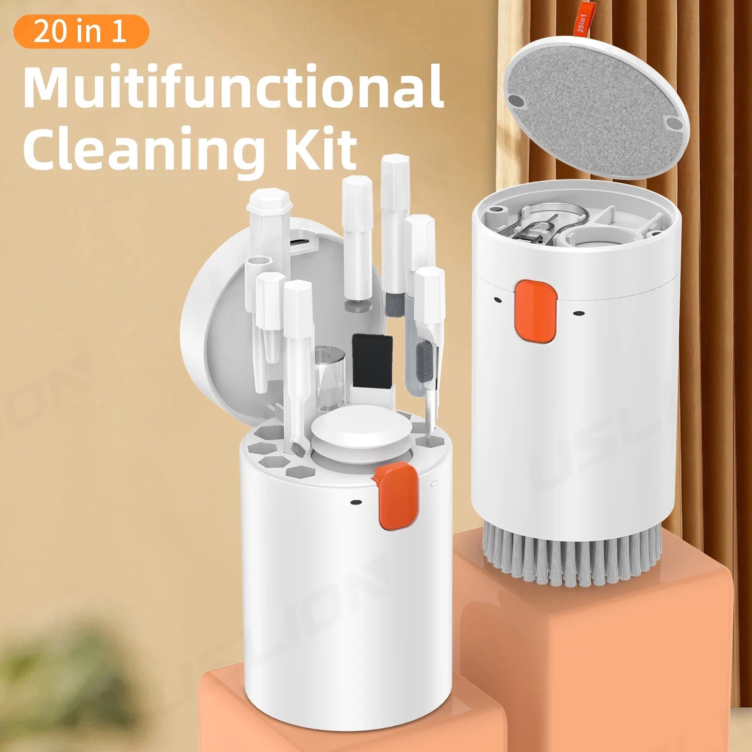 Kit de livres multi-outils pour ordinateur portable, tablette, téléphone, ordinateur portable, kit de nettoyage de clavier portable, brosse de nettoyage pour écouteurs, Airpod, 20 en 1