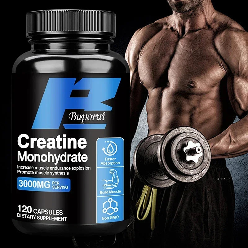 Creatine monohydrate - Improves muscle strength, promotes muscle recovery and growth, and enhances athletic performance. Vegan.