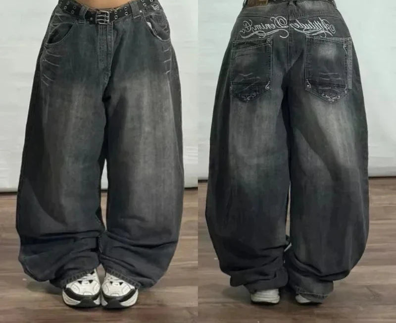 Jeans à jambes larges unisexes pour femmes, pantalons de vadrouille chauds, Street Y2K, Hip Hop, Joker Respzed, New Clearance Spot, American Fashion