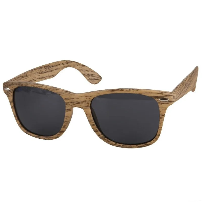 Lunettes de soleil rétro Vintage pour hommes et femmes, couleur bois, mode été, Grain de bois