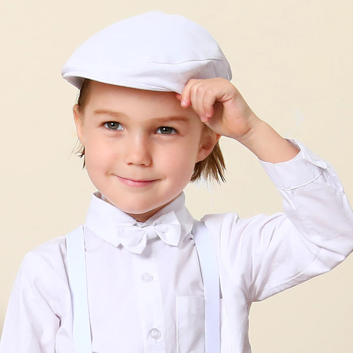 Chapeau pour bébé, casquette pour enfants, accessoire de baptême d'anniversaire pour nouveau-né, béret de chauffeur Vintage avec nœud papillon
