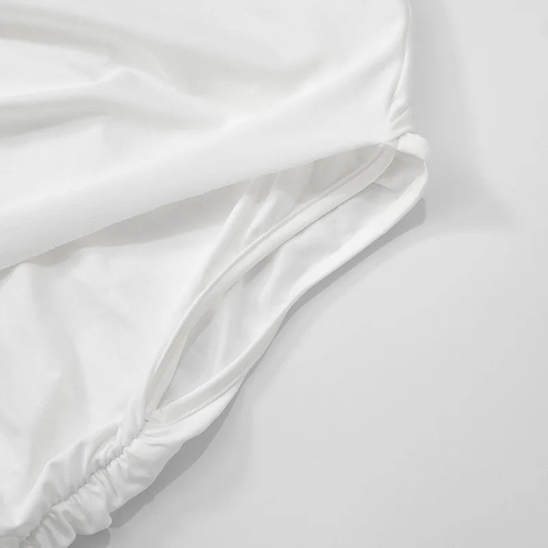 Joskaa – Mini robe plissée élégante, col rond, asymétrique, manches simples, façonnant le corps, pour femmes, vêtements de club de fête de vacances d'été, 2025