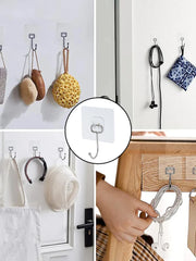 Crochets muraux adhésifs imperméables et robustes, 5/20 pièces, sans clous, transparents, auto-hésion, crochets étanches pour cuisine et salle de bains