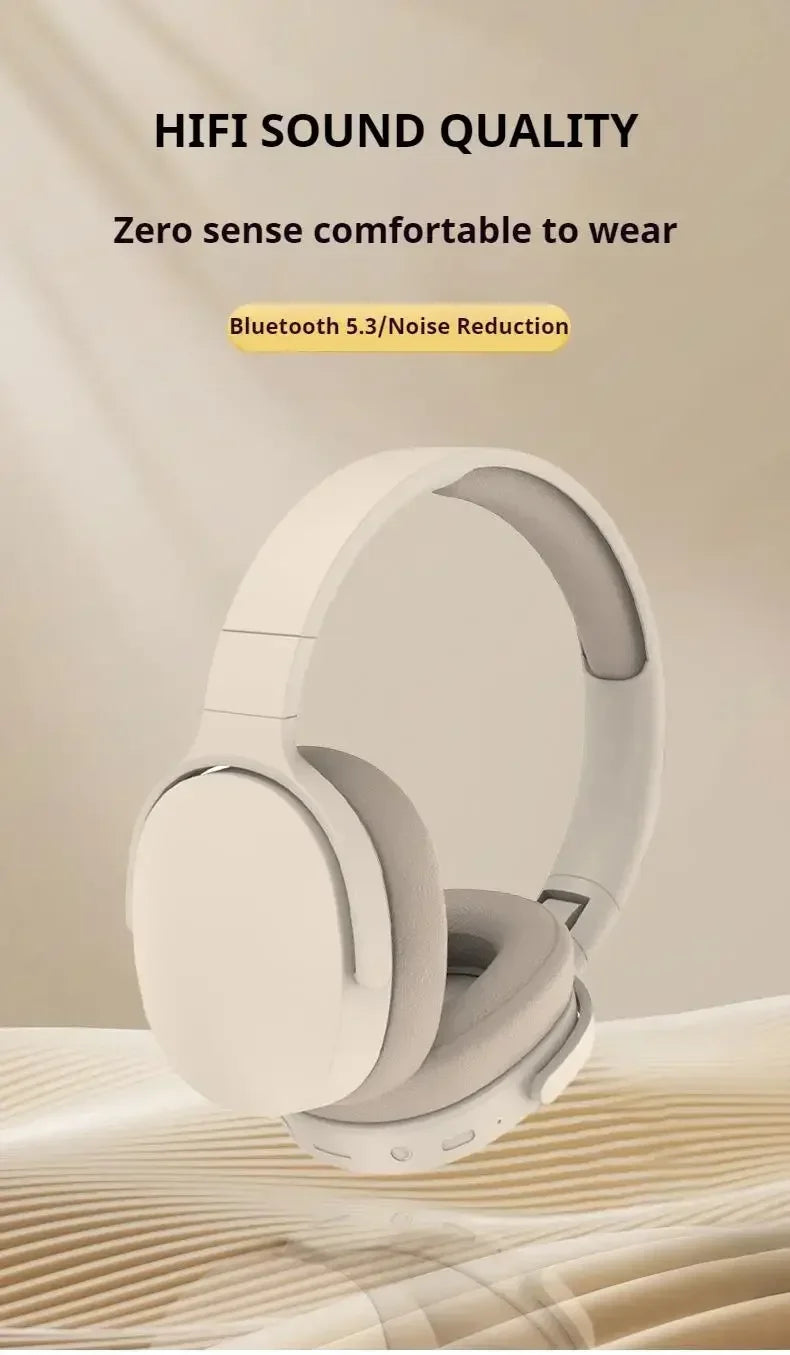 Casque sans fil Bluetooth casque sur l'oreille Hifi stéréo véritable sport écouteurs TF AUX lecteur de musique avec micro HD