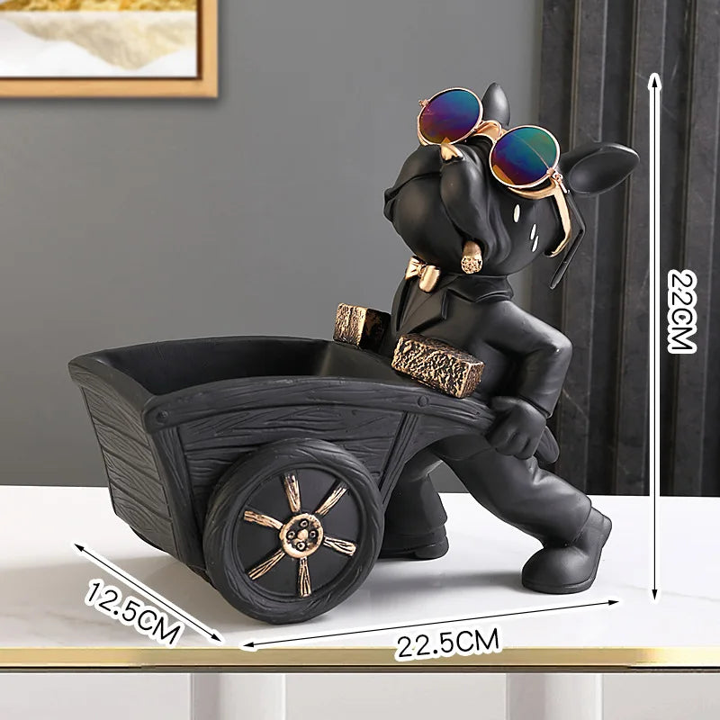 Dog Statue Storage Box, Animal Ornament, Resin Art Sculpture, Home Decoration, Study Ornament