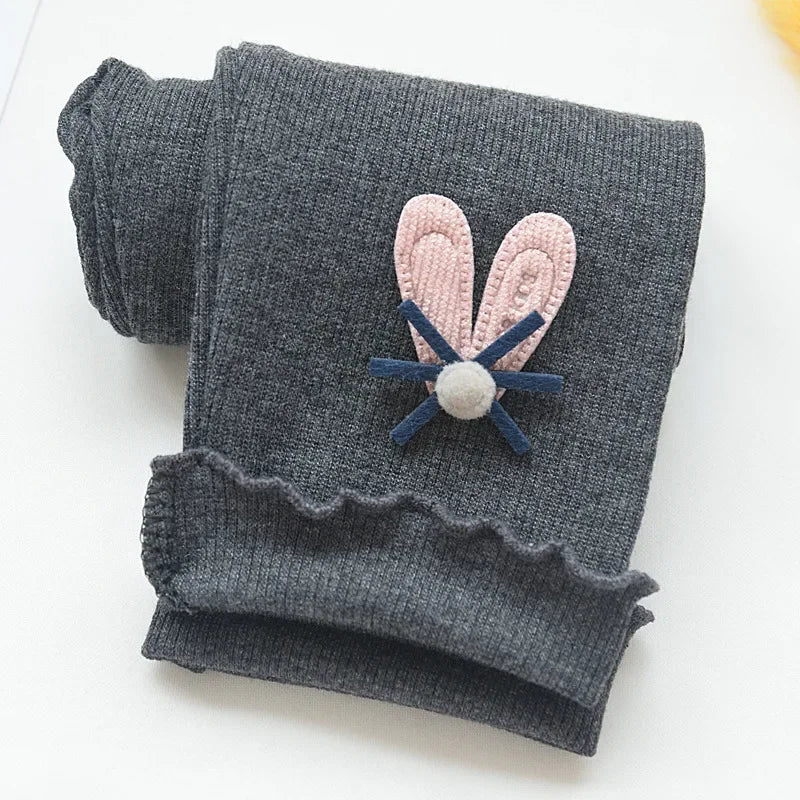 Girls' cotton leggings with elastic waistband, cute pants for babies and children, autumn and spring collection