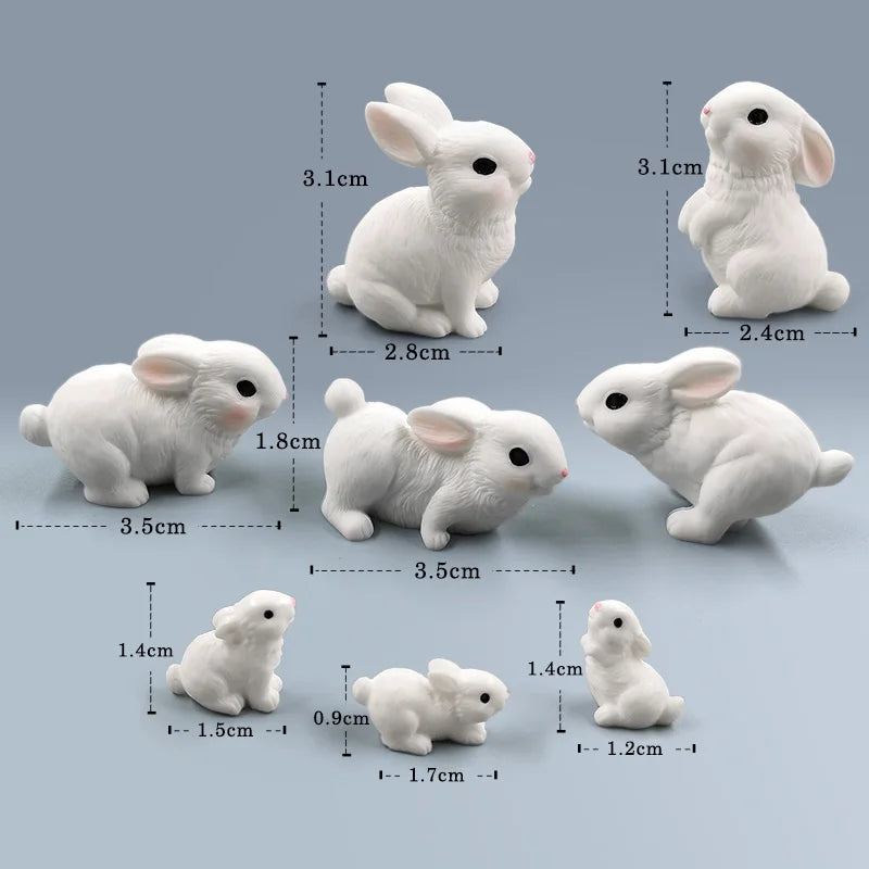 Figurine de lapin de pâques de noël, bricolage, paysage, maison, Kawaii, décor de chambre Miniature, accessoires de décoration de jardin féerique, moderne, 2025