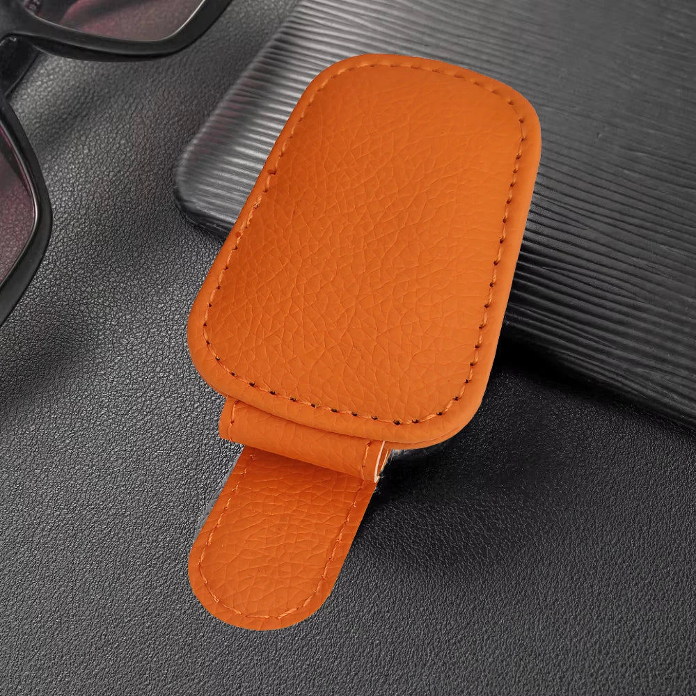 Porte-lunettes de soleil de voiture pour visière de voiture, Clip magnétique en cuir, porte-lunettes, accessoires de voiture de camion pour femmes et hommes