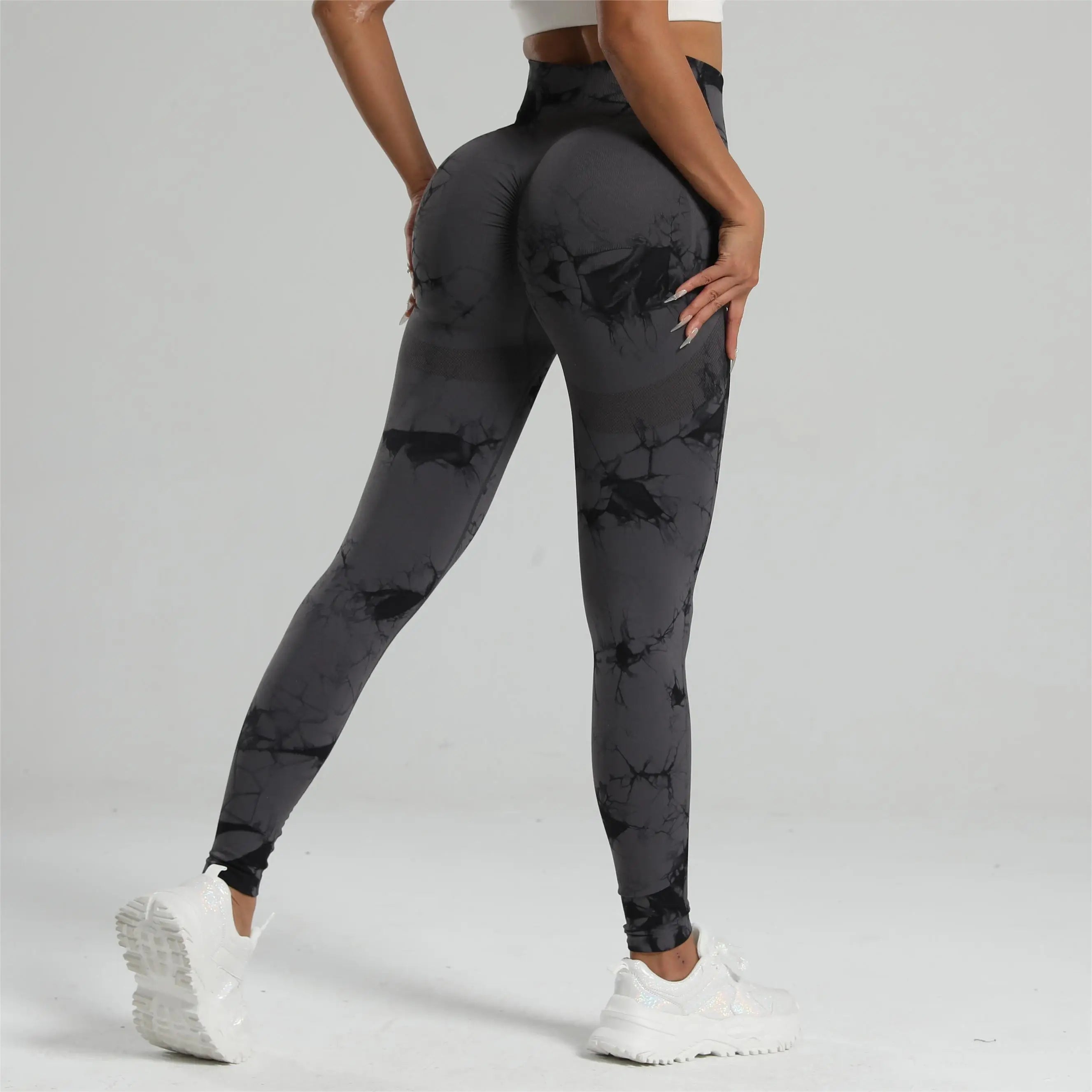Femmes Tiedye Gym Leggings Sans Couture Mujer Push Up Pantalon Sans Couture Scrunch Sport Fitness Taille Haute Entraînement Yoga Leggins Livraison Directe