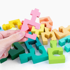 Puzzles en bois pour enfants, blocs de construction assemblés, jouets éducatifs, pensée logique, entraînement spatial, jouets Montessori