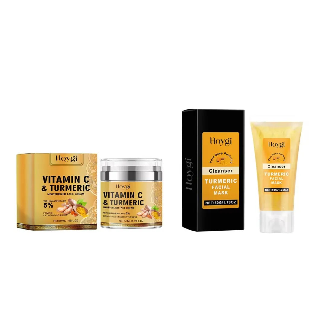 Nettoyant au curcuma, contrôle de l'huile, élimination des taches foncées, Anti-acné, nettoyage en profondeur, rétrécissement des pores, crème hydratante à la vitamine C