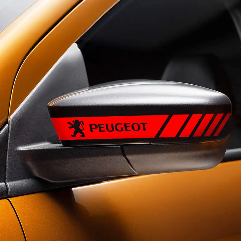 Bandes de course à rayures en PVC pour voiture, autocollants pour rétroviseur, Badge pour Peugeot 608 107 BB1 HX1 Partner 3008 4008 2008 5008 4007 6008