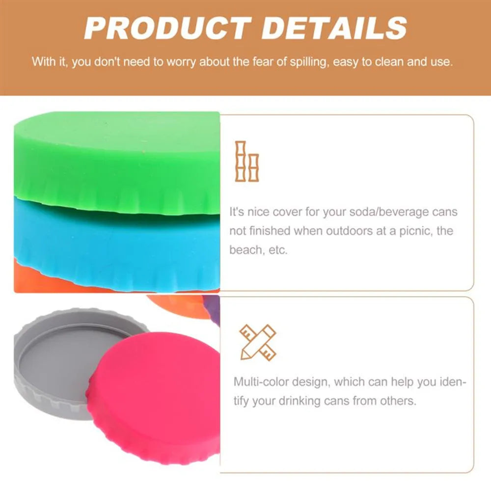 Couvercles de canettes de boissons réutilisables, couvercles de canettes de boissons, protecteurs de couvercles de Soda, bouchon de bouteille d'étanchéité en Silicone, couvercle d'étanchéité anti-fuite
