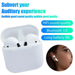 Écouteurs sans fil Pro 4 TWS, casque d'écoute étanche compatible Bluetooth 5.0 avec micro
