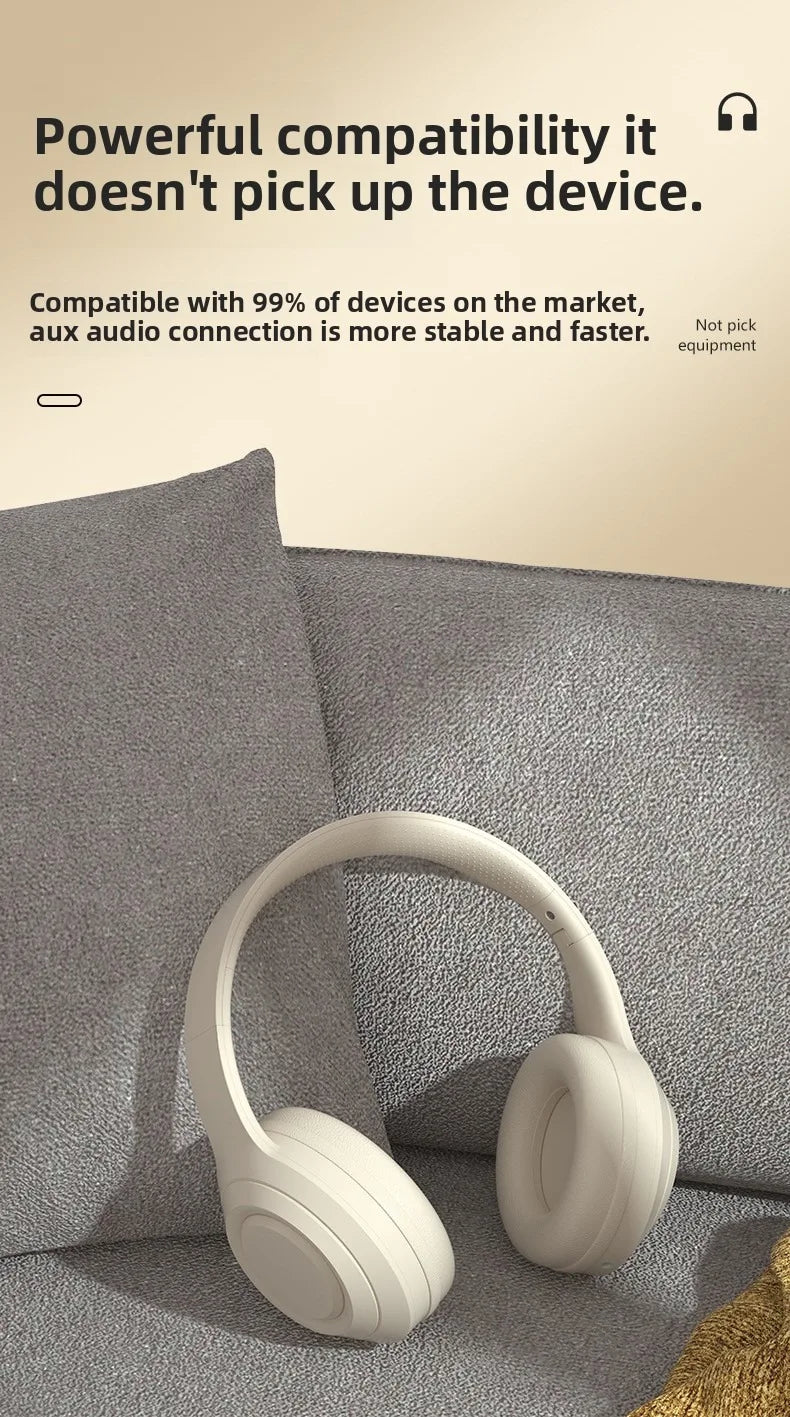 Écouteurs sans fil Bluetooth sur l'oreille casques stéréo HIFI réduction du bruit écouteurs de jeu de sport lecteur de musique avec micro cadeaux