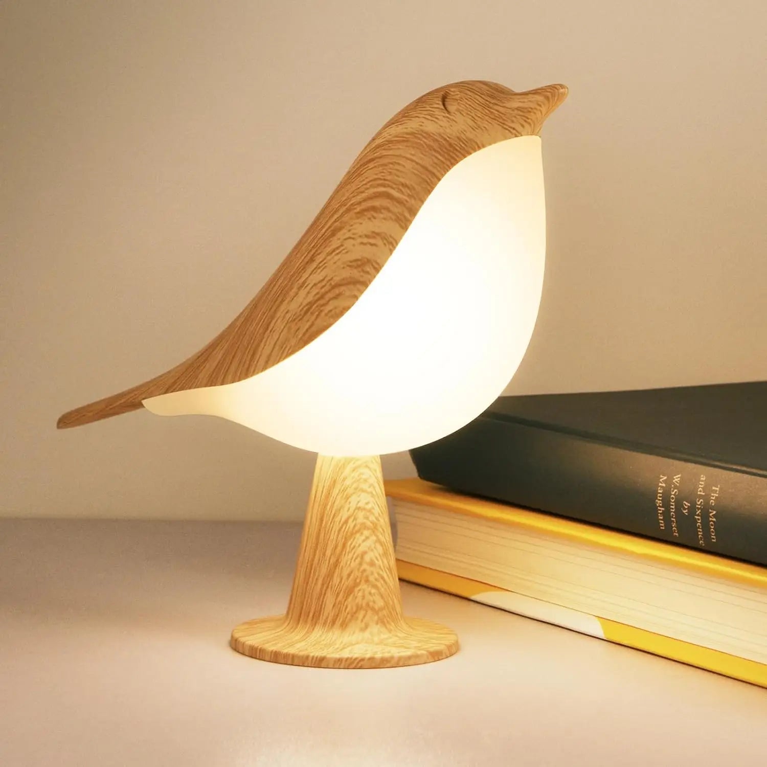 Petite lampe de bureau, lampe d'oiseau lampes de chevet avec 3 températures de couleur et capteur tactile, lampe sans fil veilleuse pour enfants