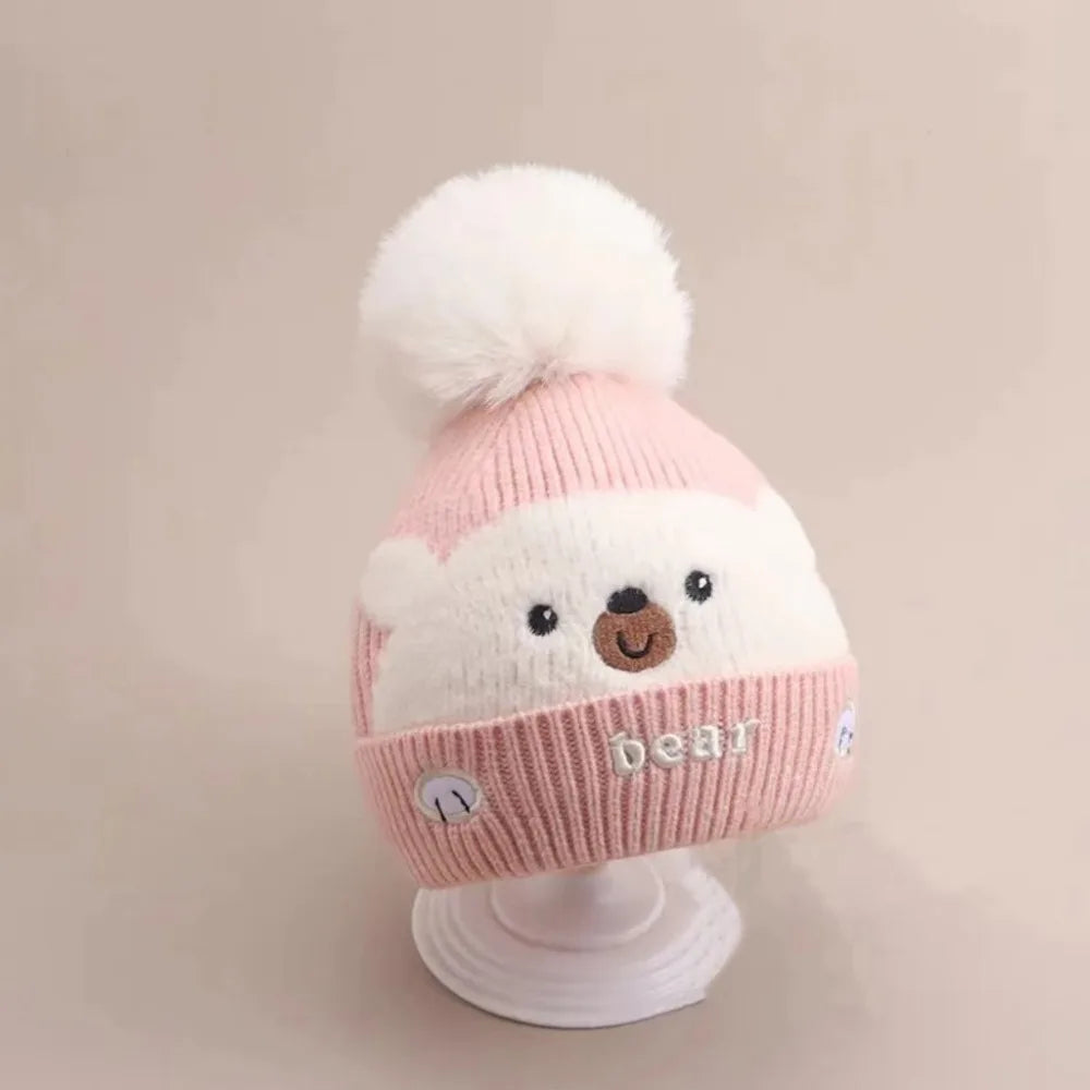 Nouveau haute qualité 2-5 ans bébé tricoté chapeau chaud épaissir enfants cache-oreilles casquette coupe-vent tricoté laine chapeau automne hiver