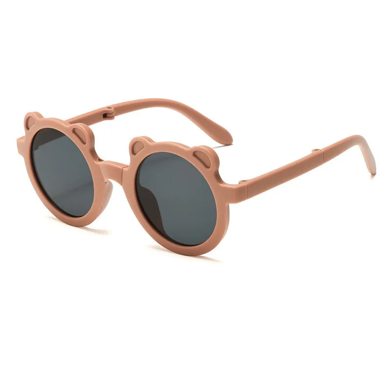 Mignon petit ours pliant enfants lunettes de soleil garçons filles Protection solaire lunettes de soleil mode bébé Protection UV lunettes pour enfants