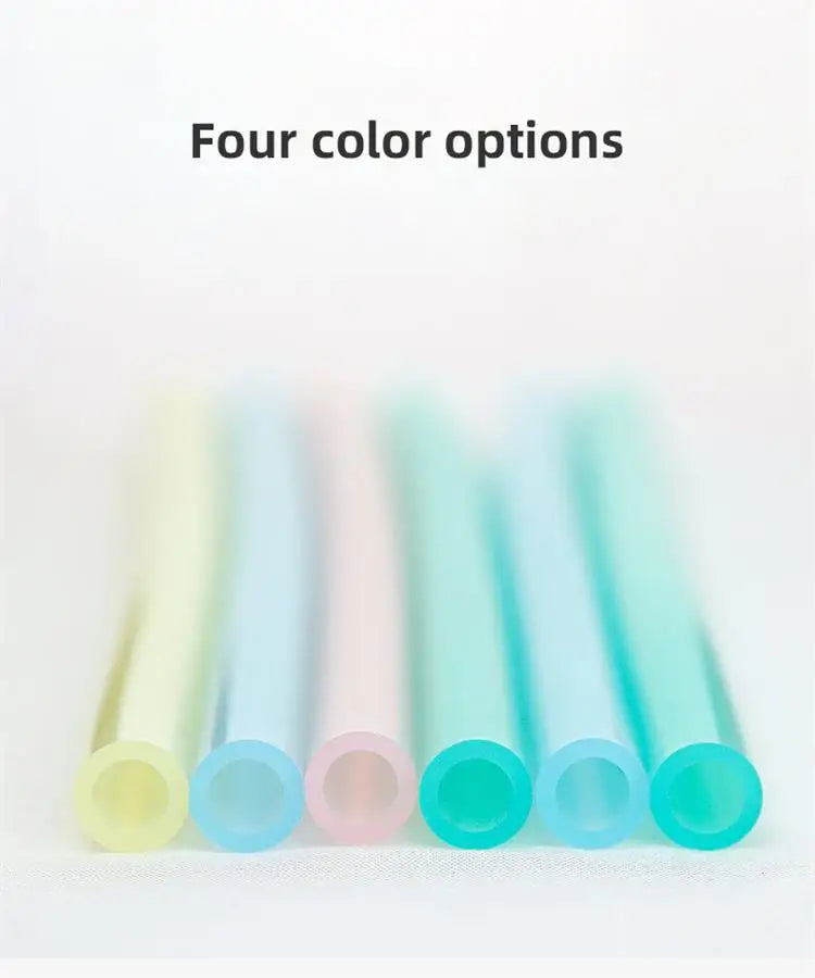 Pailles transparentes en Silicone, 6 pièces, réutilisables, de qualité alimentaire, pliables, droites, avec brosse de nettoyage, ensemble d'accessoires de fête