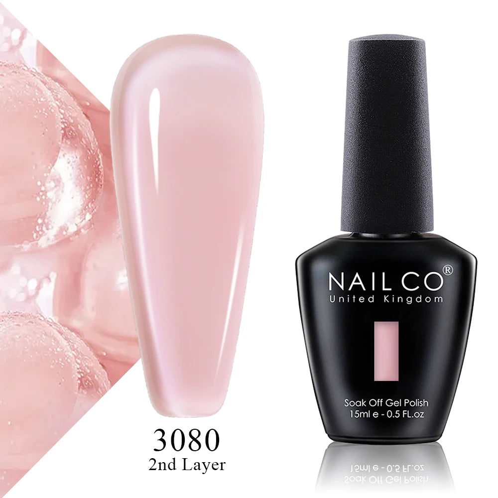 NAILCO 15ml Vernis à ongles Gel Vernis Semi Permanent UV Gel Vernis manucure Vernis Nail Art Nude Gel Poliish