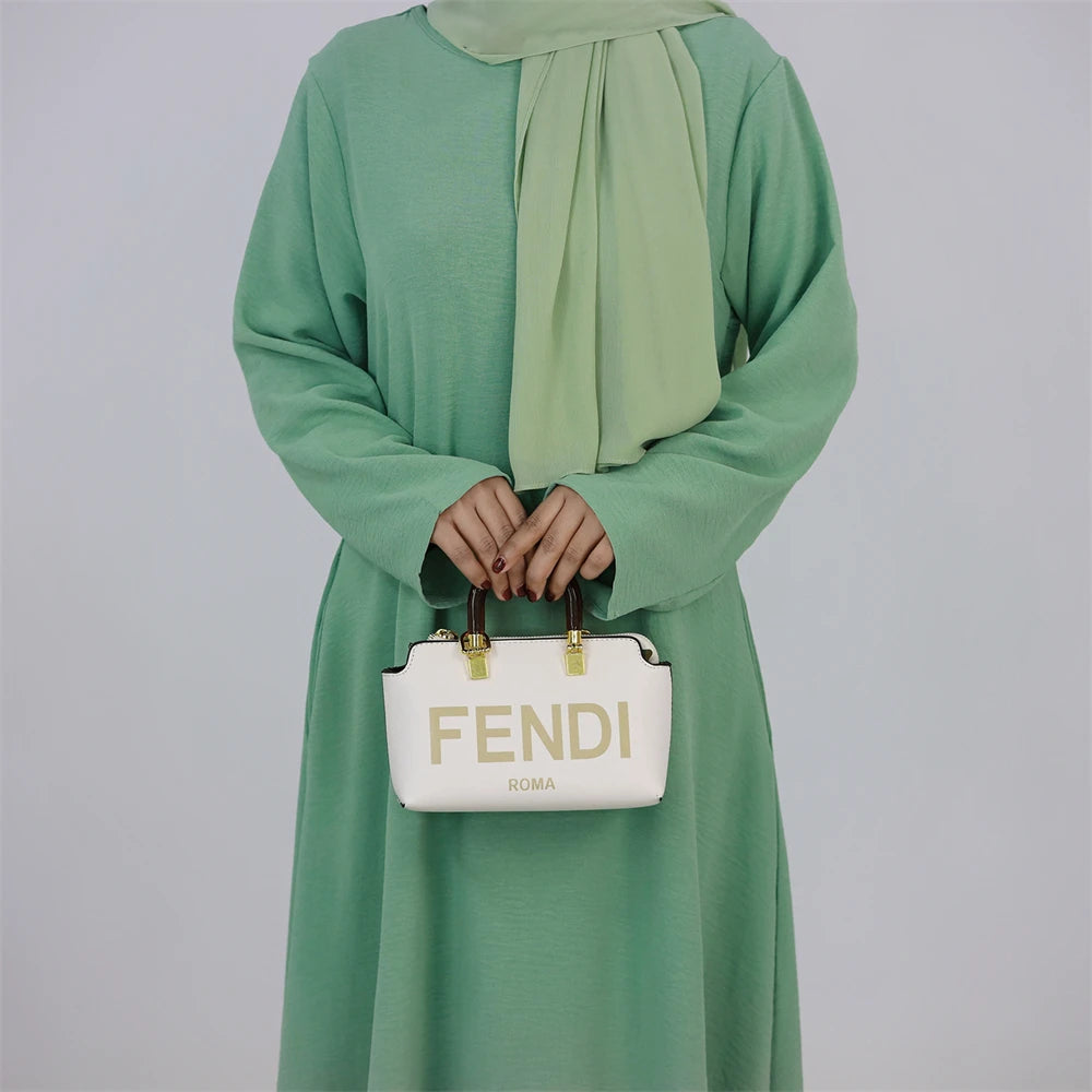 Noir blanc rose solide dubaï modeste sous Robe Abaya Islam caftan musulman avec poches robes pour femmes Robe Femme Musulmane