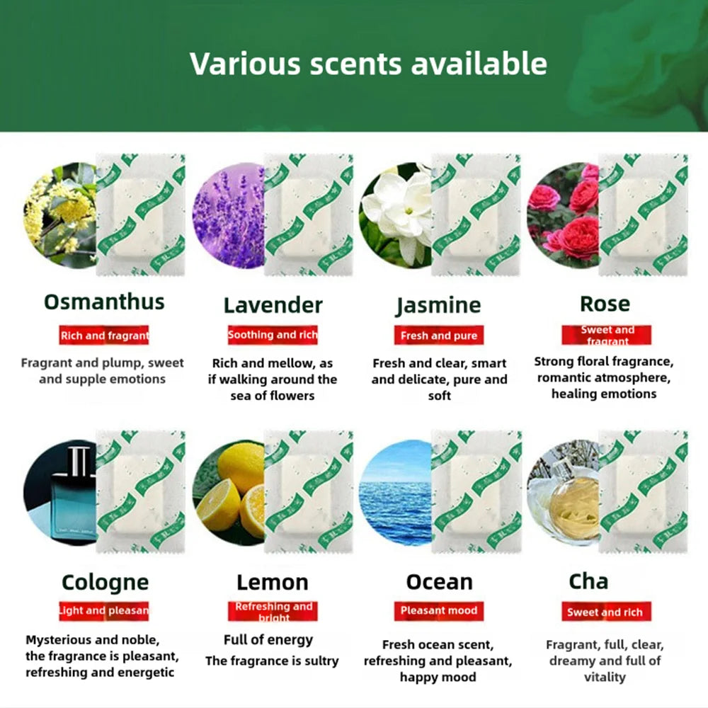 Sachets de parfum déodorants 50/100 pièces, parfaits pour les armoires, les voitures et les parfums domestiques. Le parfum est expédié au hasard