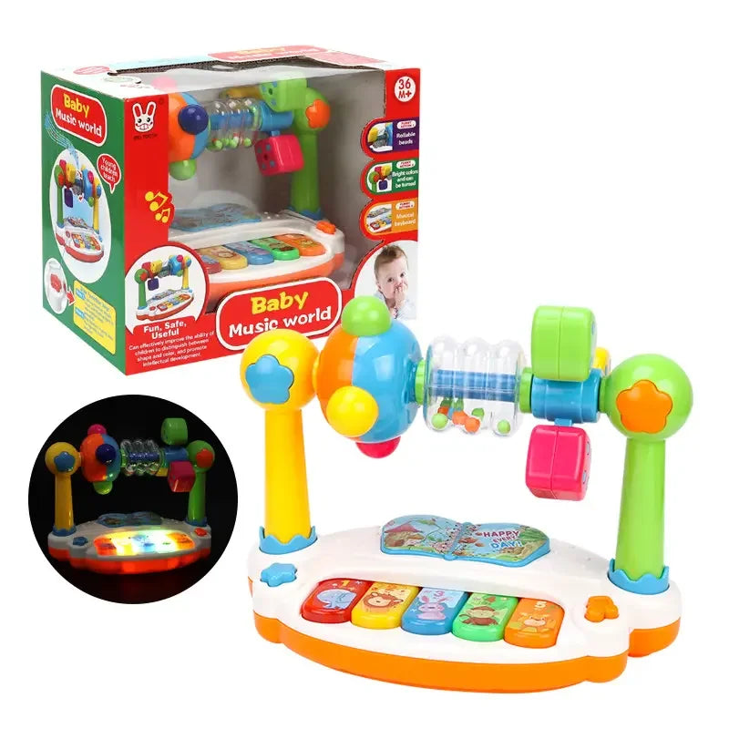 Clavier de Piano musical rotatif pour enfants, avec son léger, jouets musicaux pour bébés, jouets musicaux pour tout-petits, jouet musical éducatif précoce, cadeaux