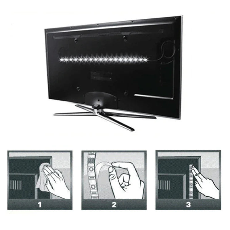 Bande lumineuse LED USB 2835 DC5V avec interrupteur, ruban de lampe Flexible, TV, ordinateur de bureau, écran, éclairage de fond, décoration de maison