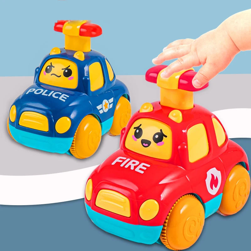 Voitures jouets pour bébé de 1, 2, 3 ans, cadeau pour garçon, camion de dessin animé, jouets éducatifs, voitures à tirer, jouets pour tout-petits de 12 à 18 mois