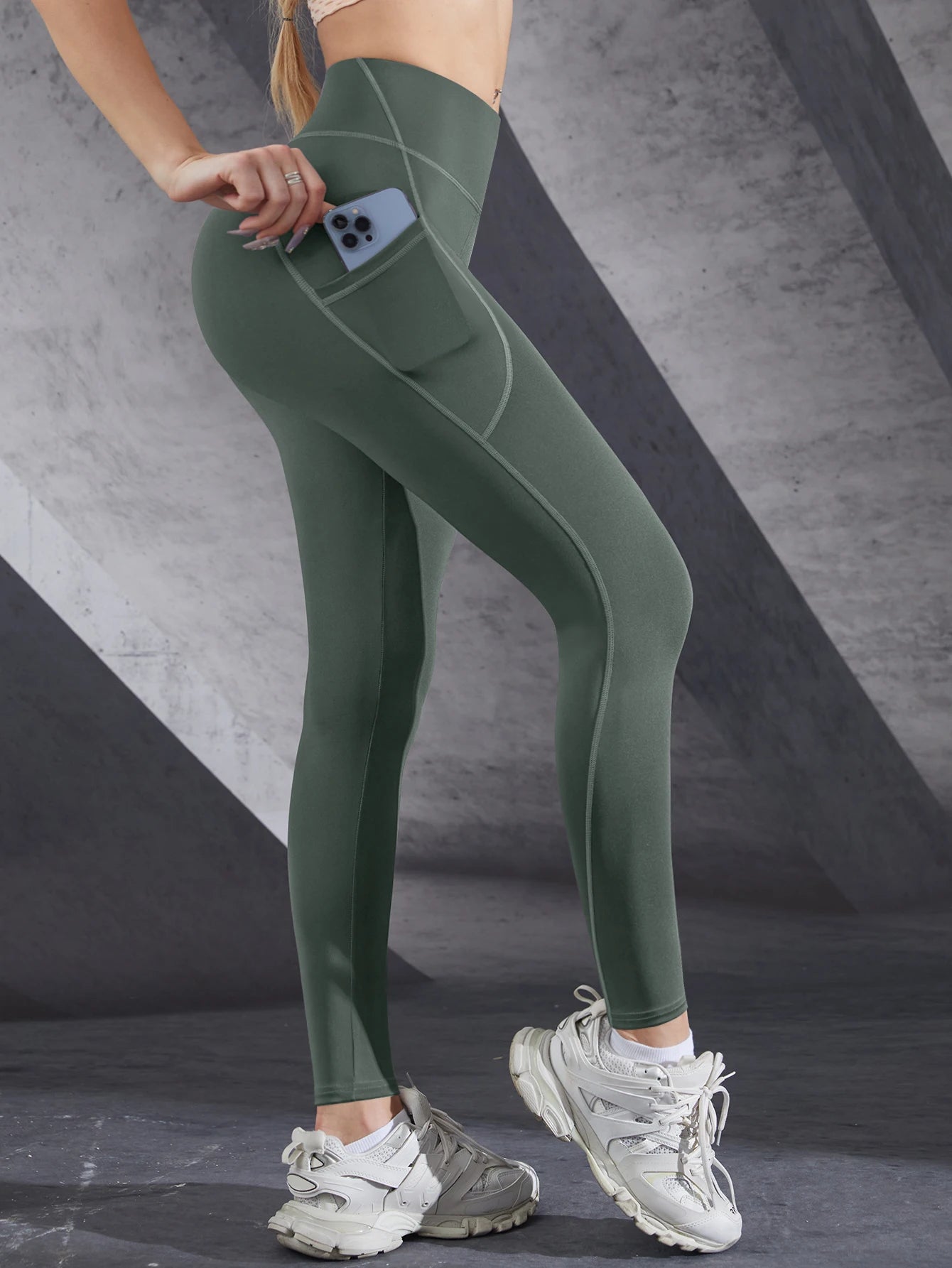 Leggings taille haute pour femmes, pantalons de Yoga extensibles, collants avec poches, Push Up, Fitness, course à pied, vêtements de sport, pantalons de couleur unie, nouvelle collection