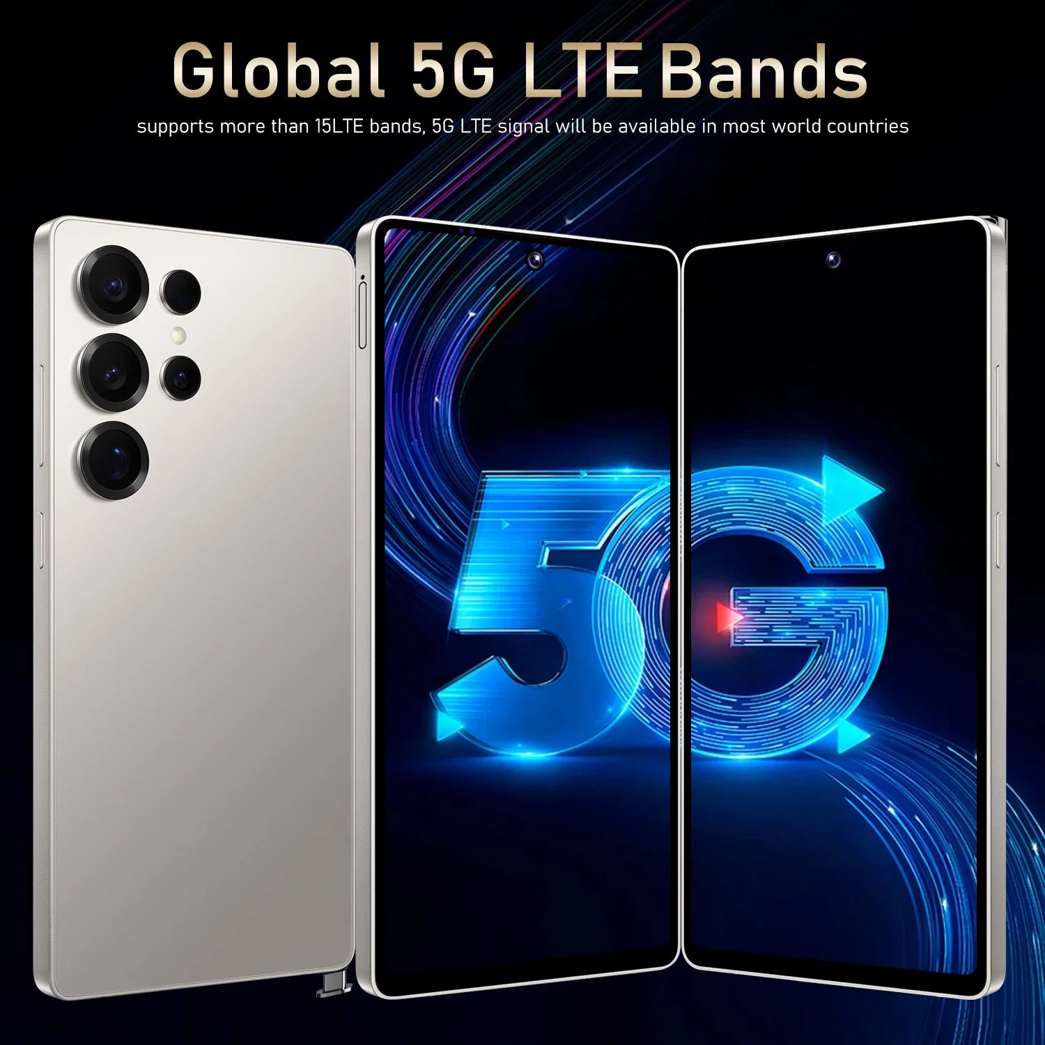 Vision mondiale S25 Ultra Smartphone 5G Android 12 8GB RAM 512GB ROM 6.8 pouces téléphone 1920x1080HD 24 + 48MP 4 5G réseau téléphones mobiles