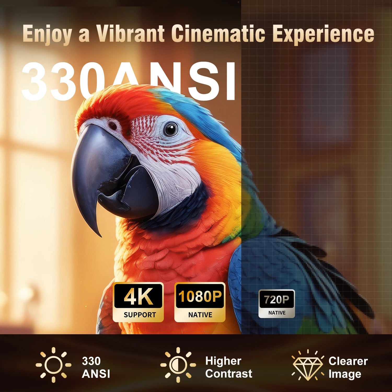 Magcubic HY310 projecteur à mise au point automatique 1080P natif 4K 330ANSI Android 11 WiFi6 BT5.4 Mini projecteur de film extérieur avec Air Mouse