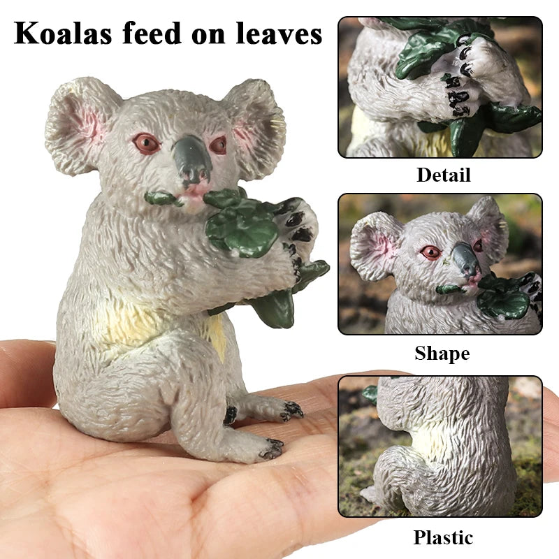 Classic Australian Wild Animals Kangaroos Koala Platypus Tasmanian Devil Echidna Cassowary Model Figurine Toy Child Gift