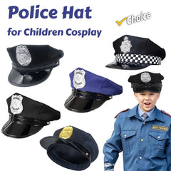 Chapeau de police pour enfants Chapeau pour enfants Couvre-chef Costume pour enfants Chapeau de police pour carnaval Vacances Performance sur scène Anniversaire Fantaisie Dres
