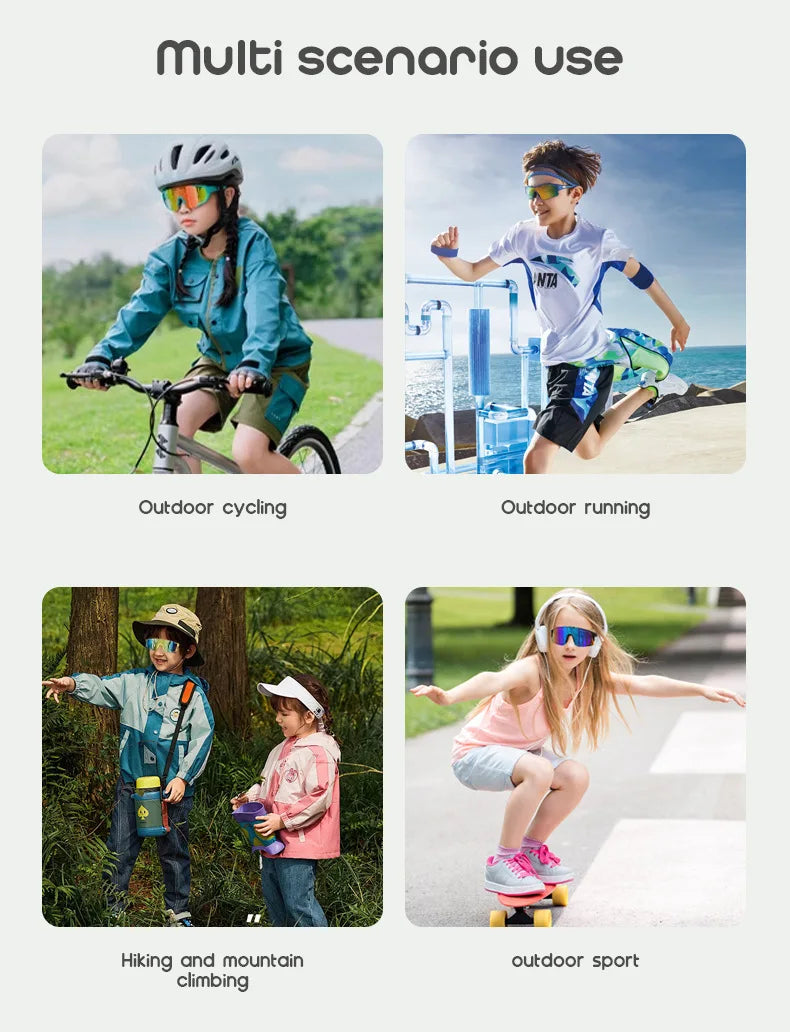 Lunettes de soleil de cyclisme en plein air pour enfants, pour garçons et filles, pour vtt, conduite, vélo, sport, escalade, lunettes de protection, UV400