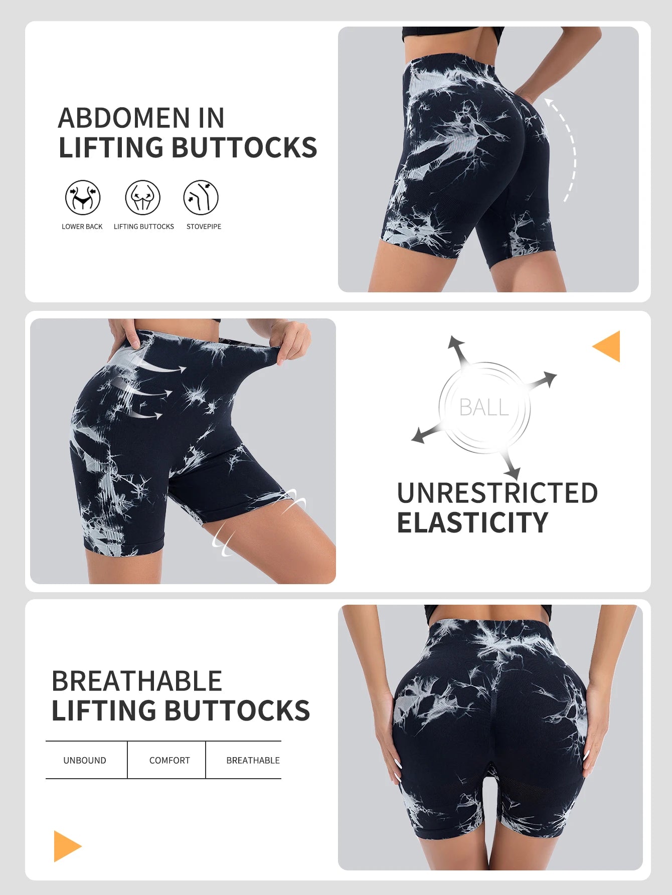 Leggings sans couture Tie Dye pour femmes, pantalons de Yoga taille haute, froissés, collants élastiques de levage des fesses, Leggings de sport à large ceinture