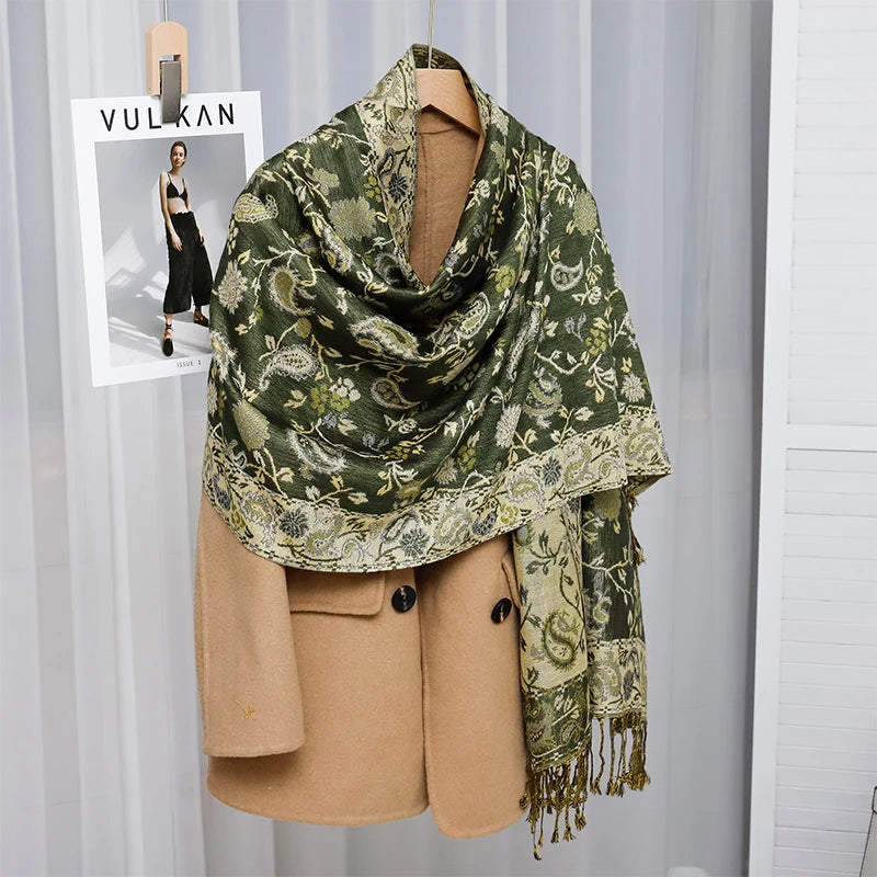 Foulard Paisley impressions Design Hijabs Pour Femme Cachemire Pashmina Chale Dame enveloppe Chaud Hiver Foulards Femme