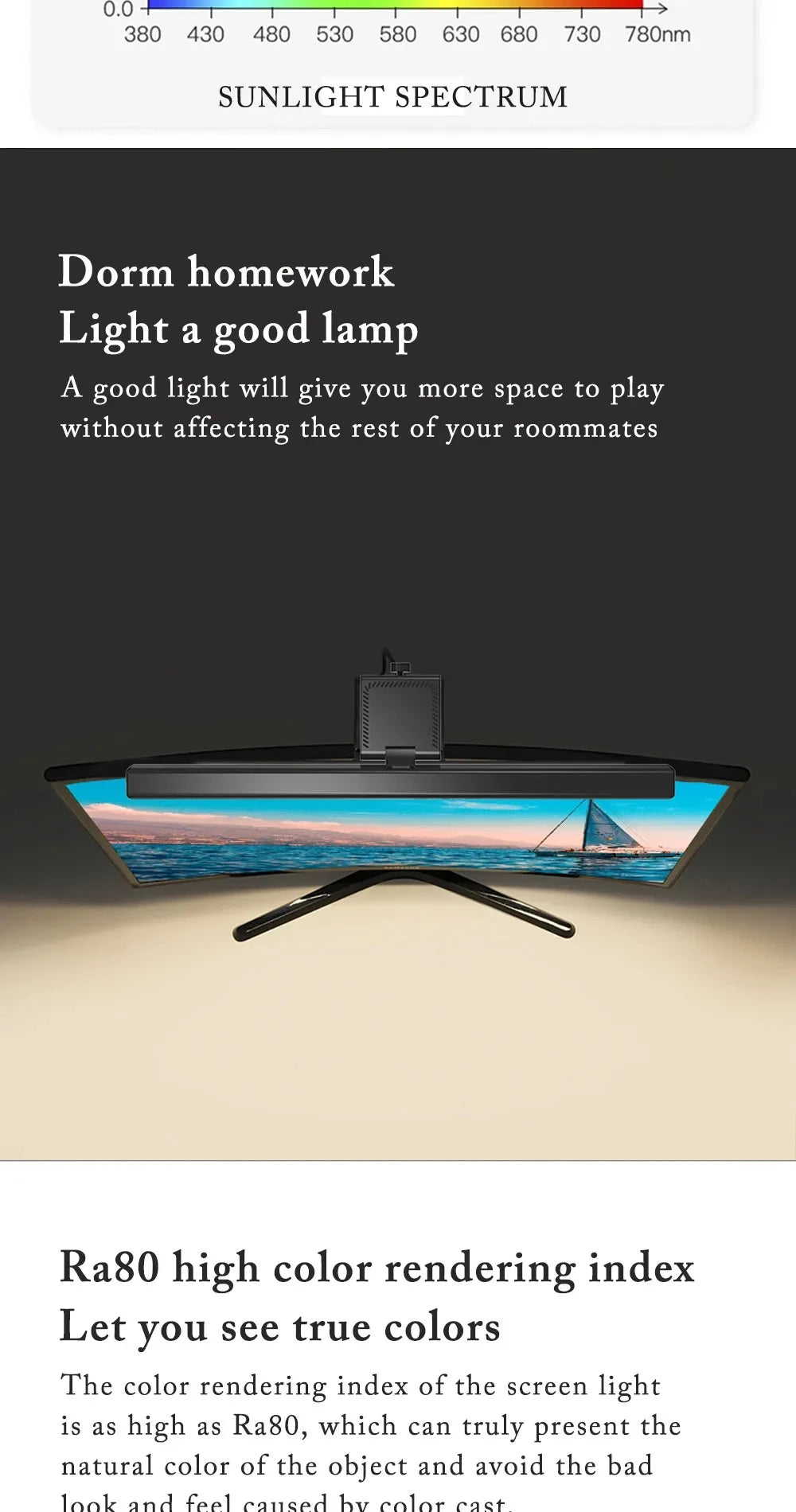 Lampe de bureau à barre LED pour écran LCD d'ordinateur portable, lampe de table, lampe d'étude, lampe de lecture, écran LCD