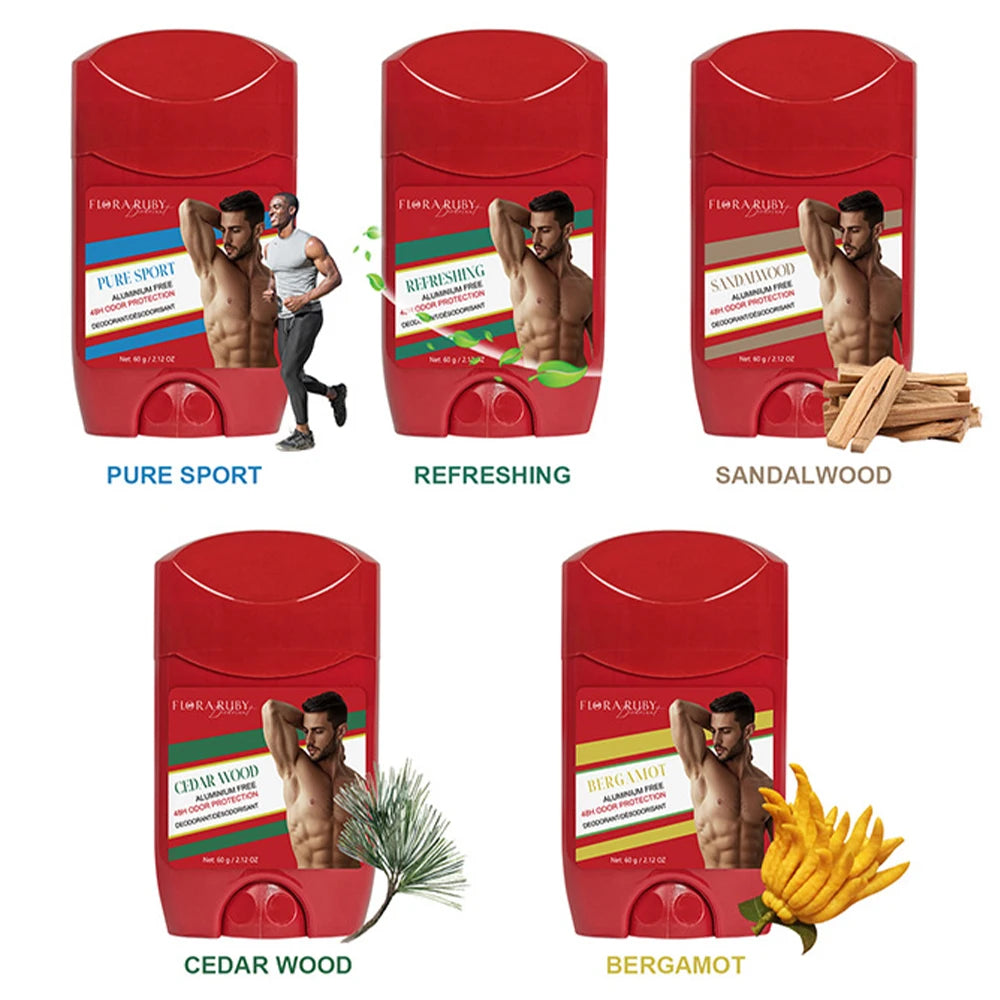 Bâton déodorant pour hommes, 5 types, bois de santal, garde le séchage, parfum durable, élimine les odeurs des aisselles, bâtons rafraîchissants