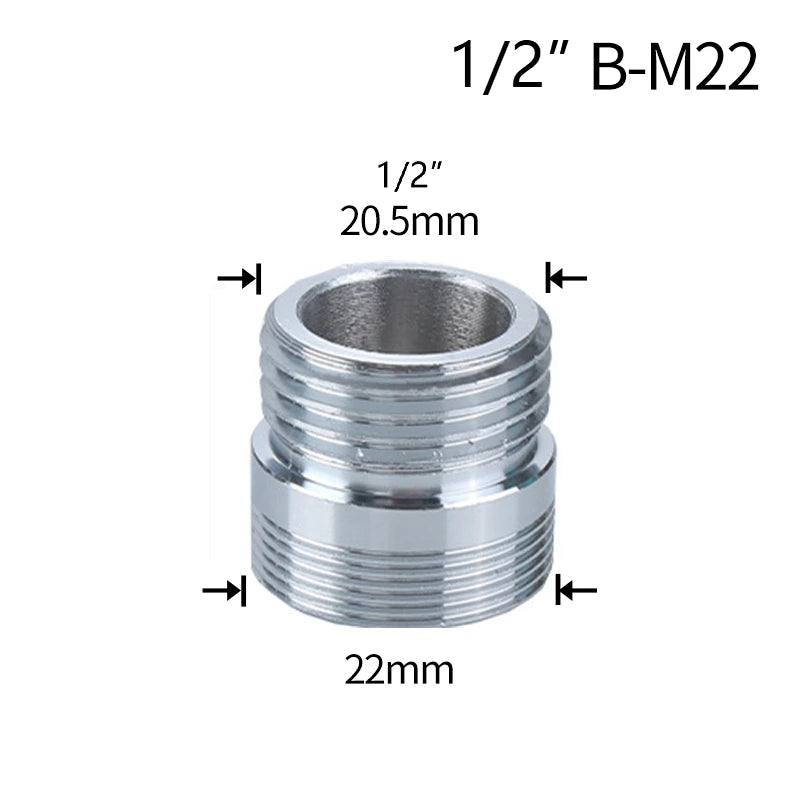 Coupleur de robinet d'eau 1/2 à M16 M18 M20 M22 M24 M28 M32, connecteur fileté, adaptateur de robinet de Conversion, raccord barboteur cuisine salle de bains