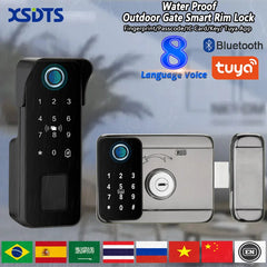 Tuya – serrure de porte intelligente étanche, empreinte digitale, télécommande de jardin extérieur, carte APP, Code numérique, serrure électronique à Double jante ﻿ ﻿