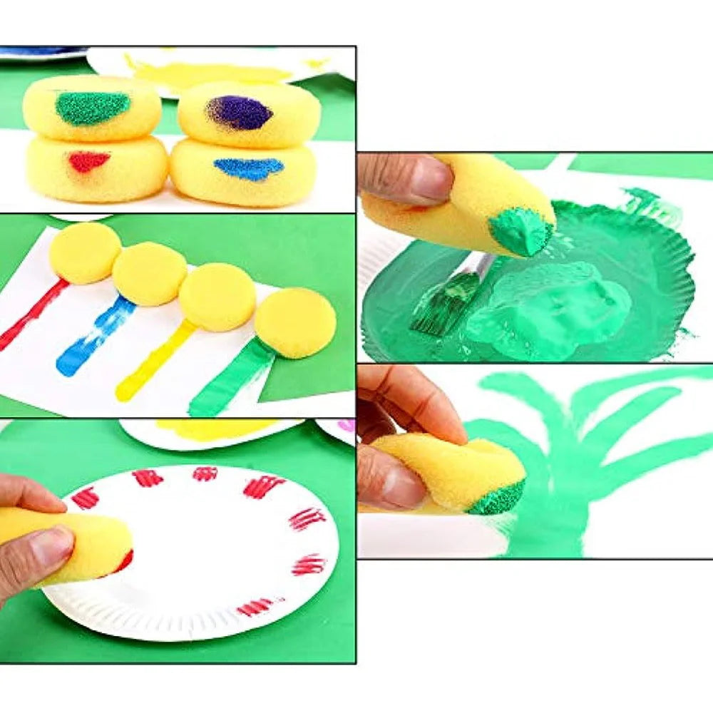Round synthetic watercolor painting sponges, 12 pieces, artist sponge for face painting, painting, crafts, pottery, clay