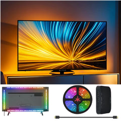 Rétroéclairage TV LED HDMI Sync avec éclairage d'ambiance dynamique |   Fonctionne avec TV Box/PS5 |   Plug & Play, Mode de jeu