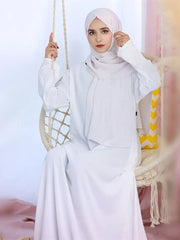Black, white, pink, solid Dubai modest underdress, Abaya Islamic caftan Muslim dress with pockets, dresses for women, Muslim women's dress
