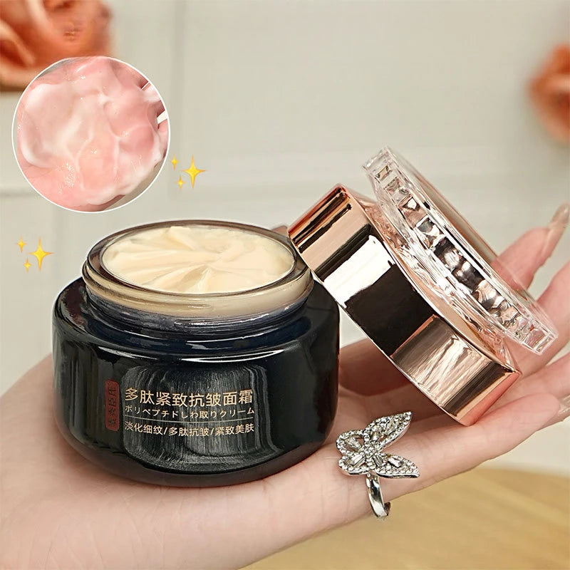 Crème pour le visage raffermissante anti-rides polypeptide, hydratation en profondeur, éclaircit la peau terne, minimise les ridules, crème hydratante de jour et de nuit