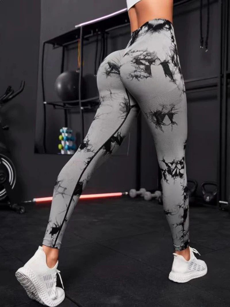 WAREBALL nouveau cravate colorant pantalons de Yoga Leggings de gymnastique femmes sans couture taille haute Push Up Sport collants Fitness entraînement Leggins