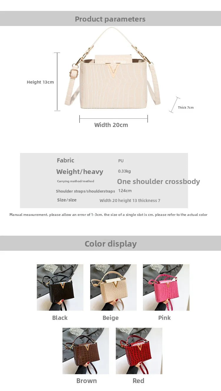 Mini multifunctional handbag made of waterproof PU fabric, fashionable, solid color, simple material, locking buckle, decoration 