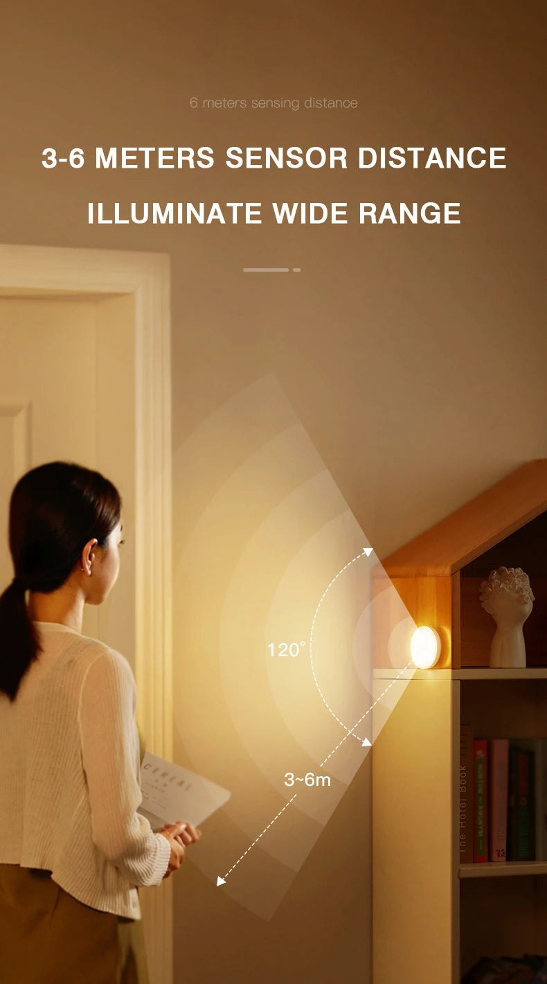 Veilleuse LED aste sans fil pour enfants, mini lampe de chevet portable, détecteur de mouvement, bébé